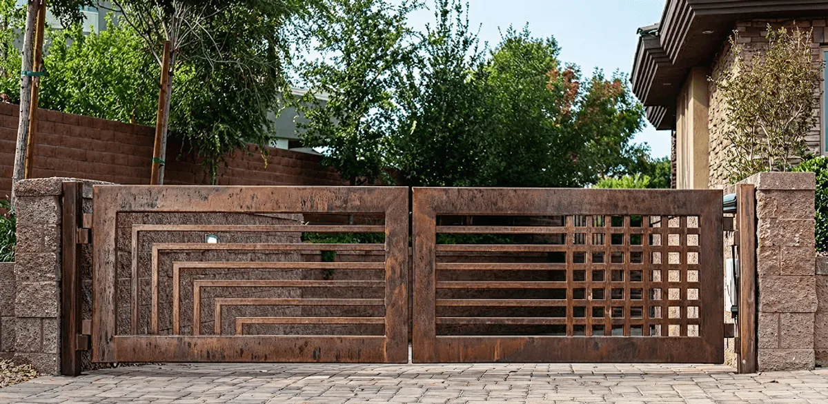 Custom driveway gate installation for a home entrance in Nashville, TN