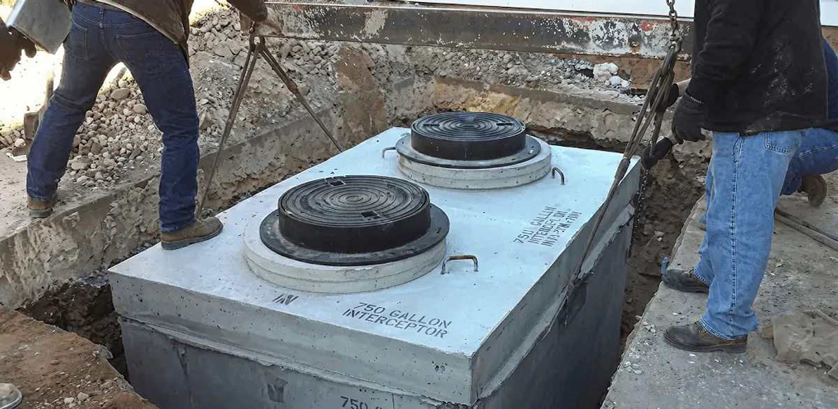 Grease trap installation for a commercial property drainage system in Nashville, TN