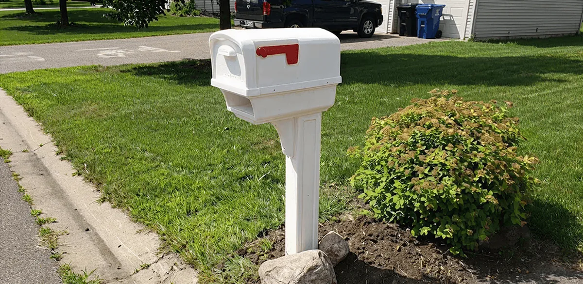 Mailbox installation for a residential curbside mailbox in Nashville, TN